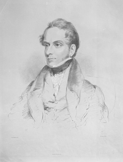 Decimus Burton, lithographie par Maxim Gauci, c.1830-35 - Eden Upton Eddis